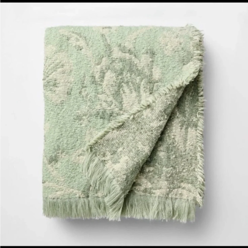Easter Throw Jacquard Floral Green 50